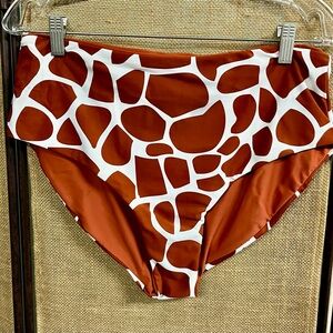 Coral Reef Giraffe Print Swim Bottom NWT Reversible